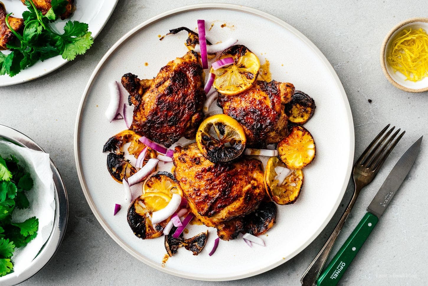 air fryer chicken thighs with paprika oil glaze | www.iamafoodblog.com