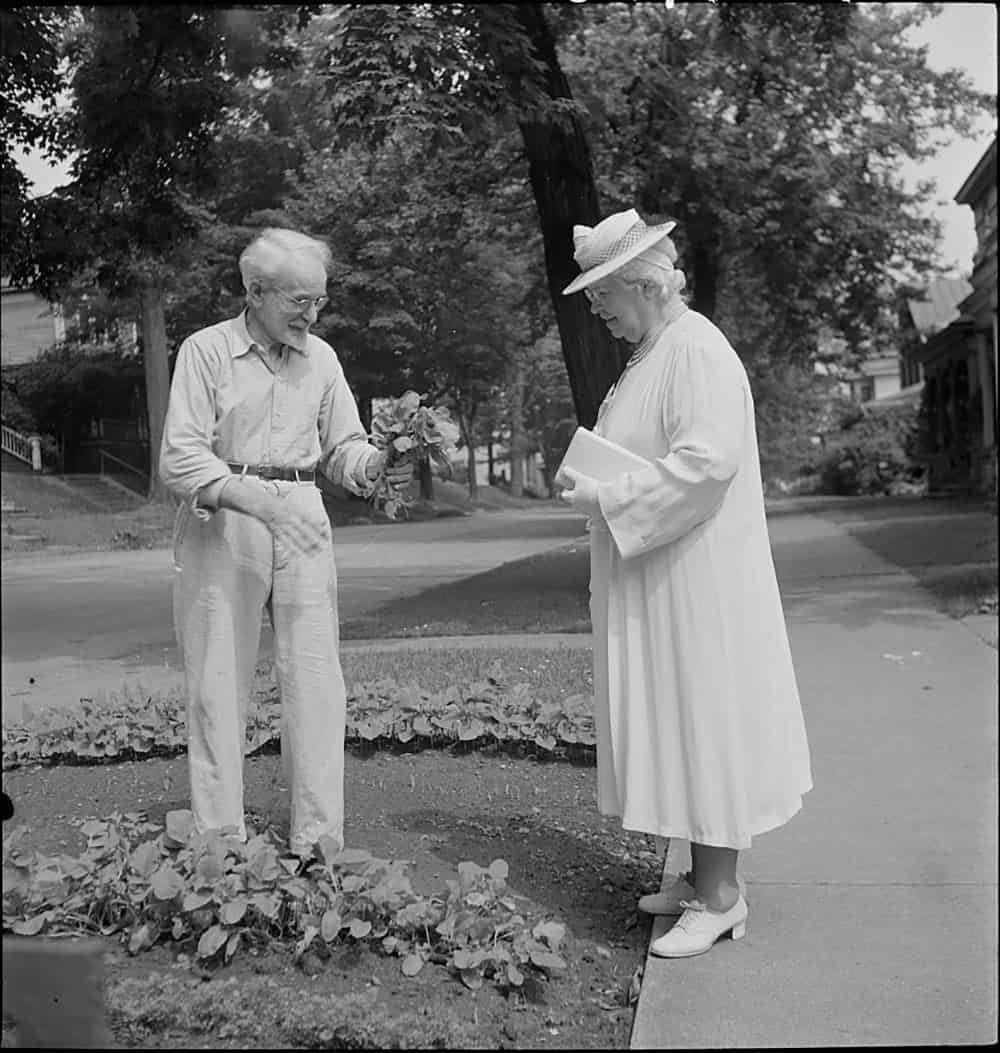 Couple in their victory garden