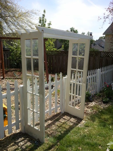 Garden arbor made with doors