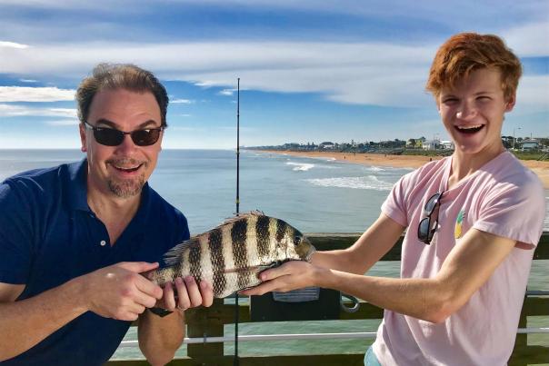 fishing on pier