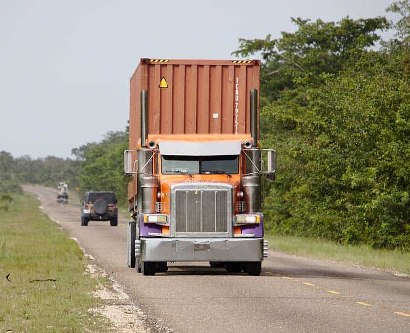 Hauling shipping container