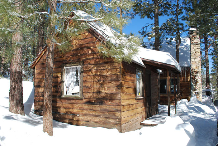 Log cabin in the woods