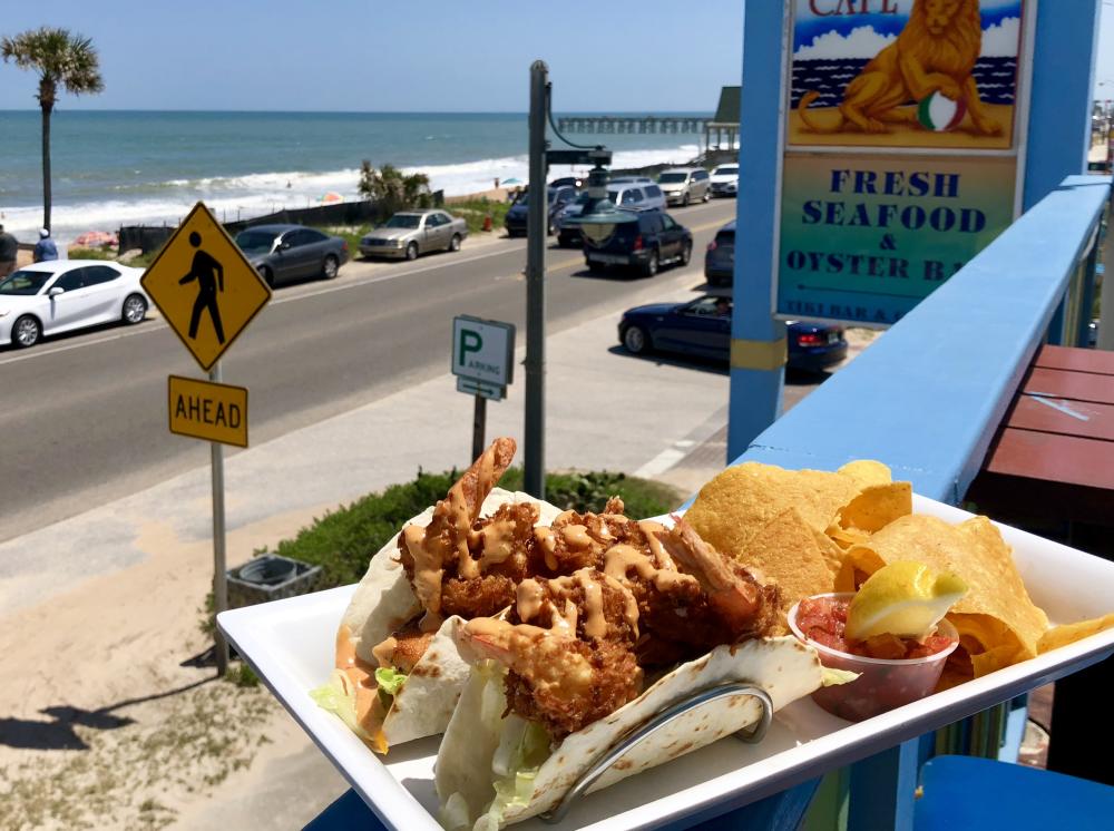 Fish and chips at Tacos Golden Lion in Flagler Beach