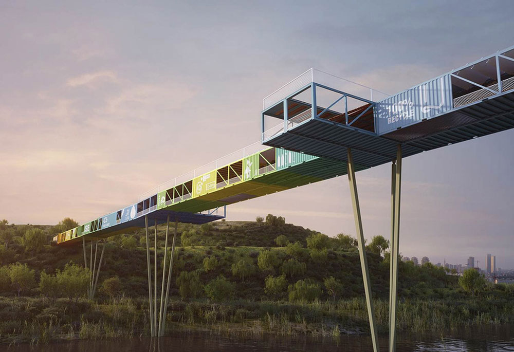 Shipping container bridge