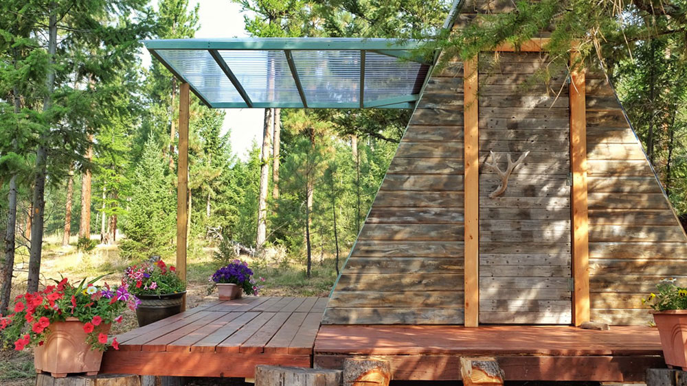 A-frame tiny cabin