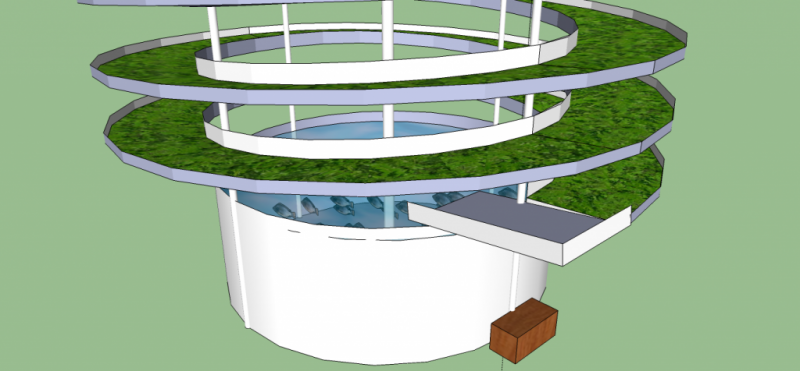 Base of the spiral aquaponic system