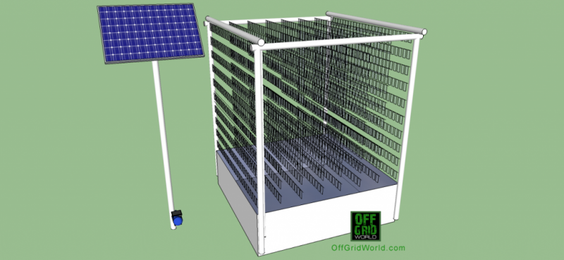 Solar powered vertical aquaponic system