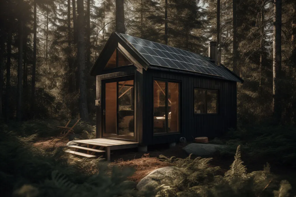 tiny cabin in the woods