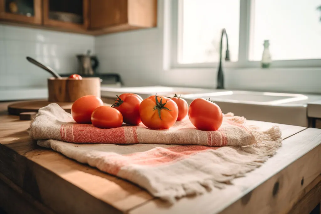 tomatoes on a countertop