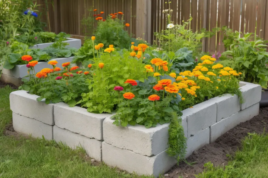 cinder block raised beds