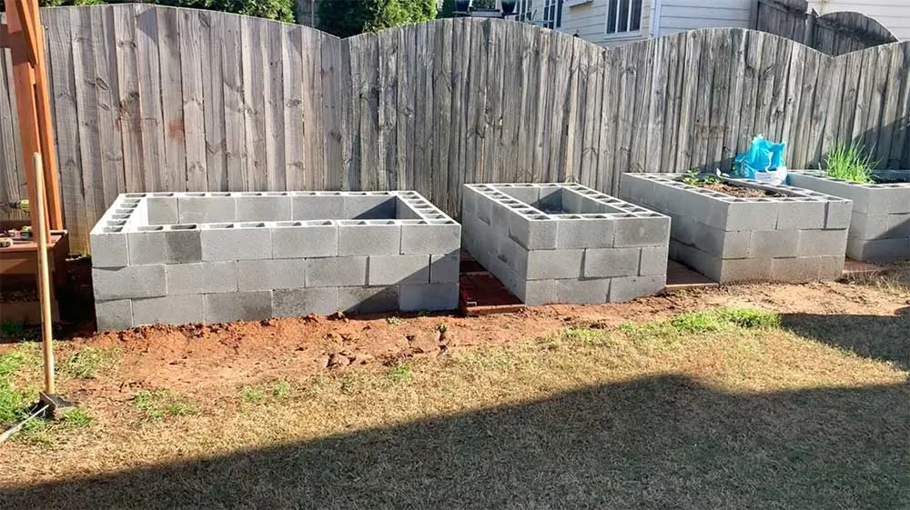 Concrete block raised garden