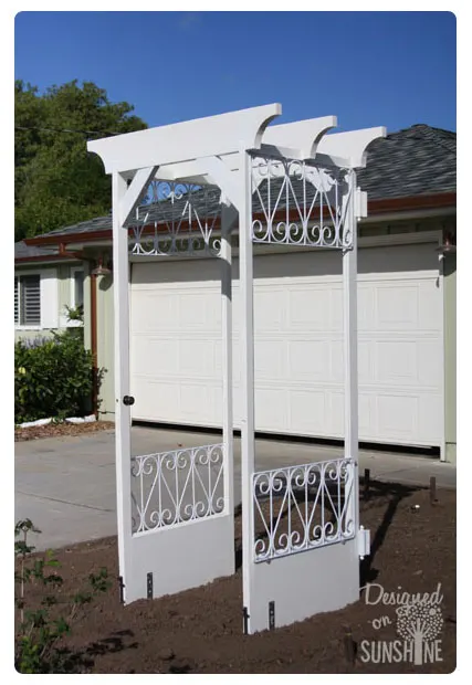 Garden arbor built with old doors