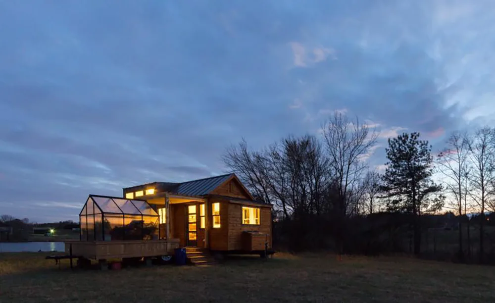 Tiny home with greenhouse