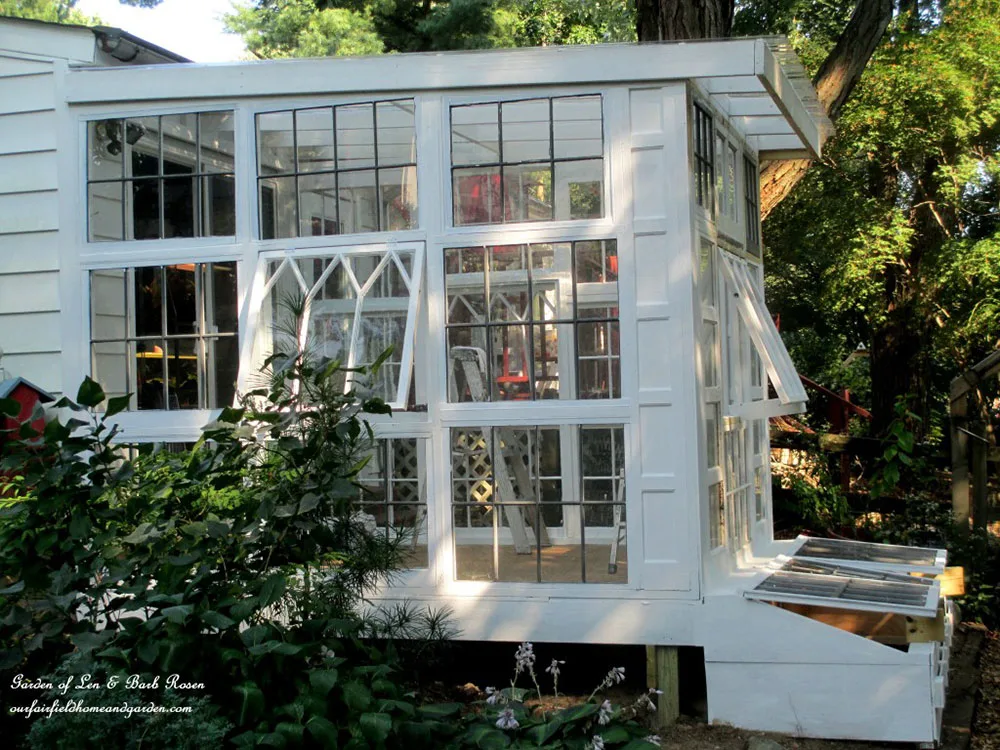 Greenhouse built with old windows