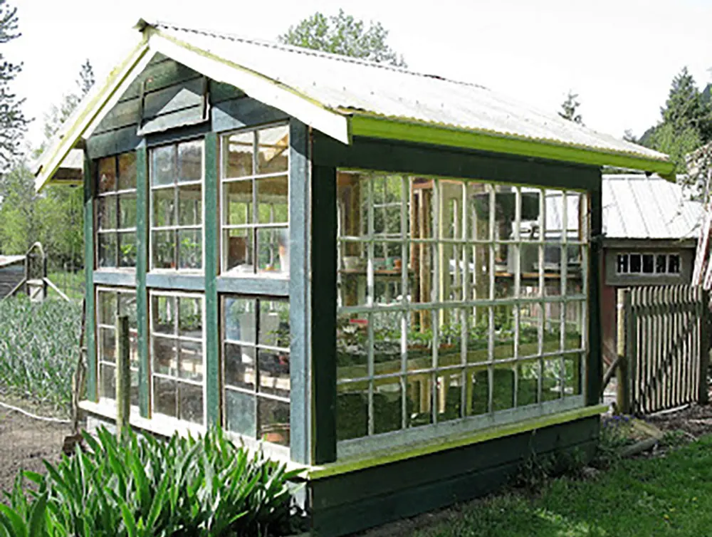 Greenhouse made from old windows