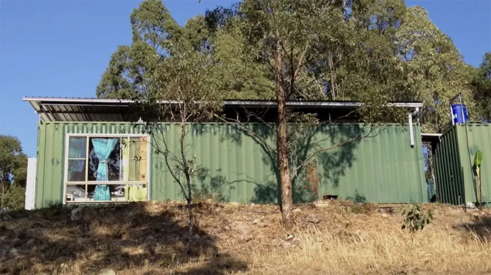 Off grid shipping container home