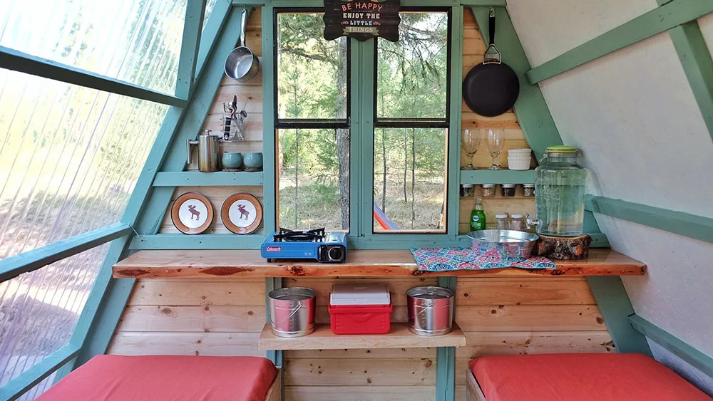 A-frame tiny cabin